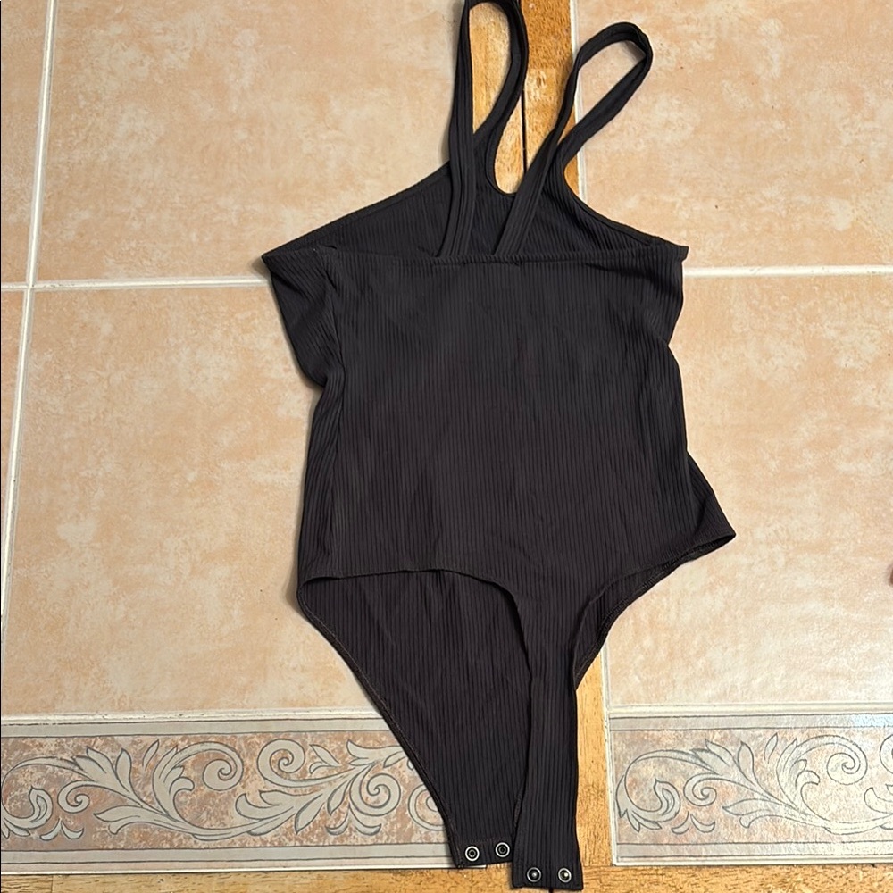 Black Ribbed Bodysuit - Picture 2 of 3